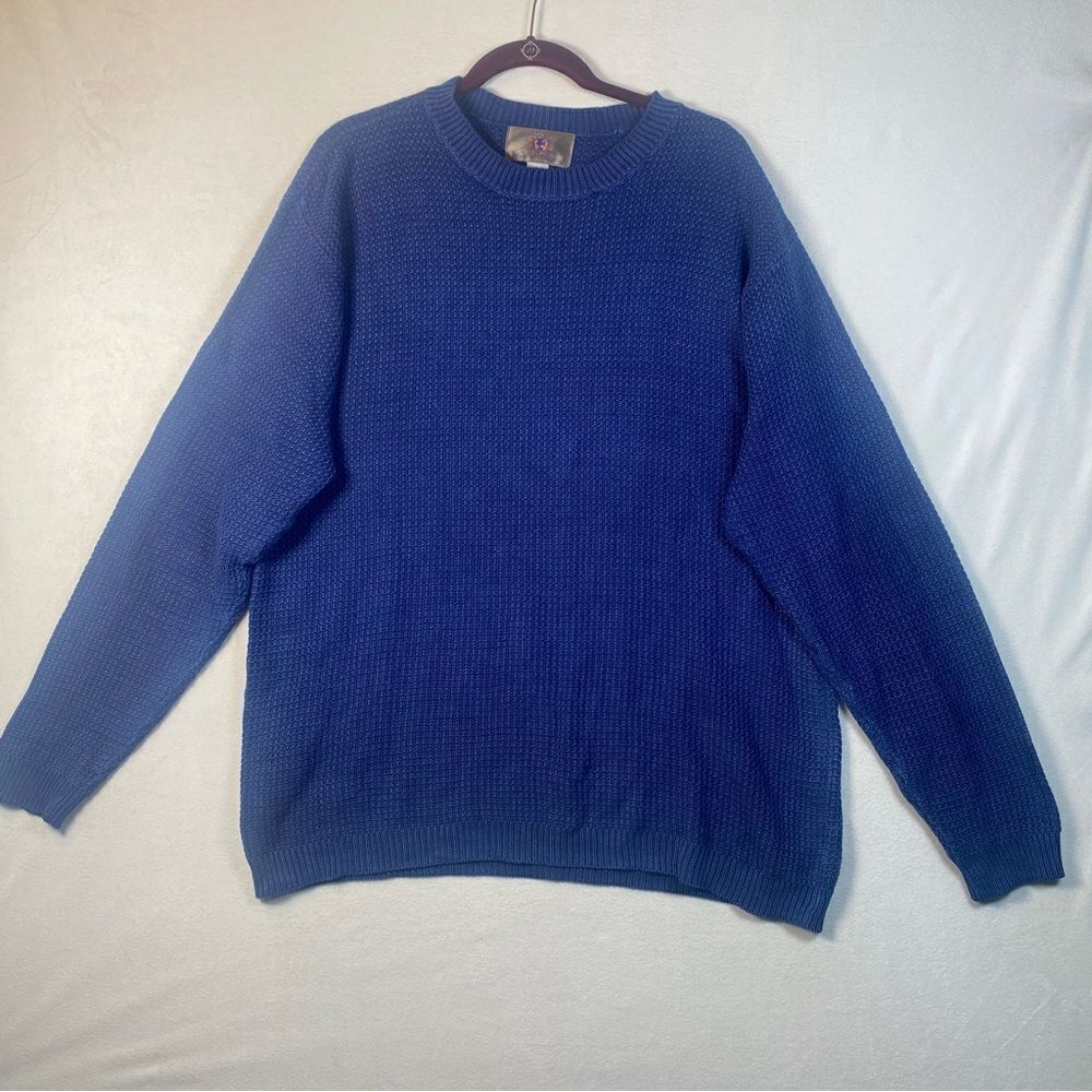 The Territory Ahead Blue Long Sleeve Knit Cotton Blend Sweater Size Large